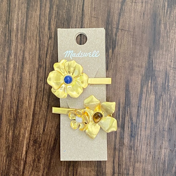 Madewell two pack semiprecious flower hair clip main image 8